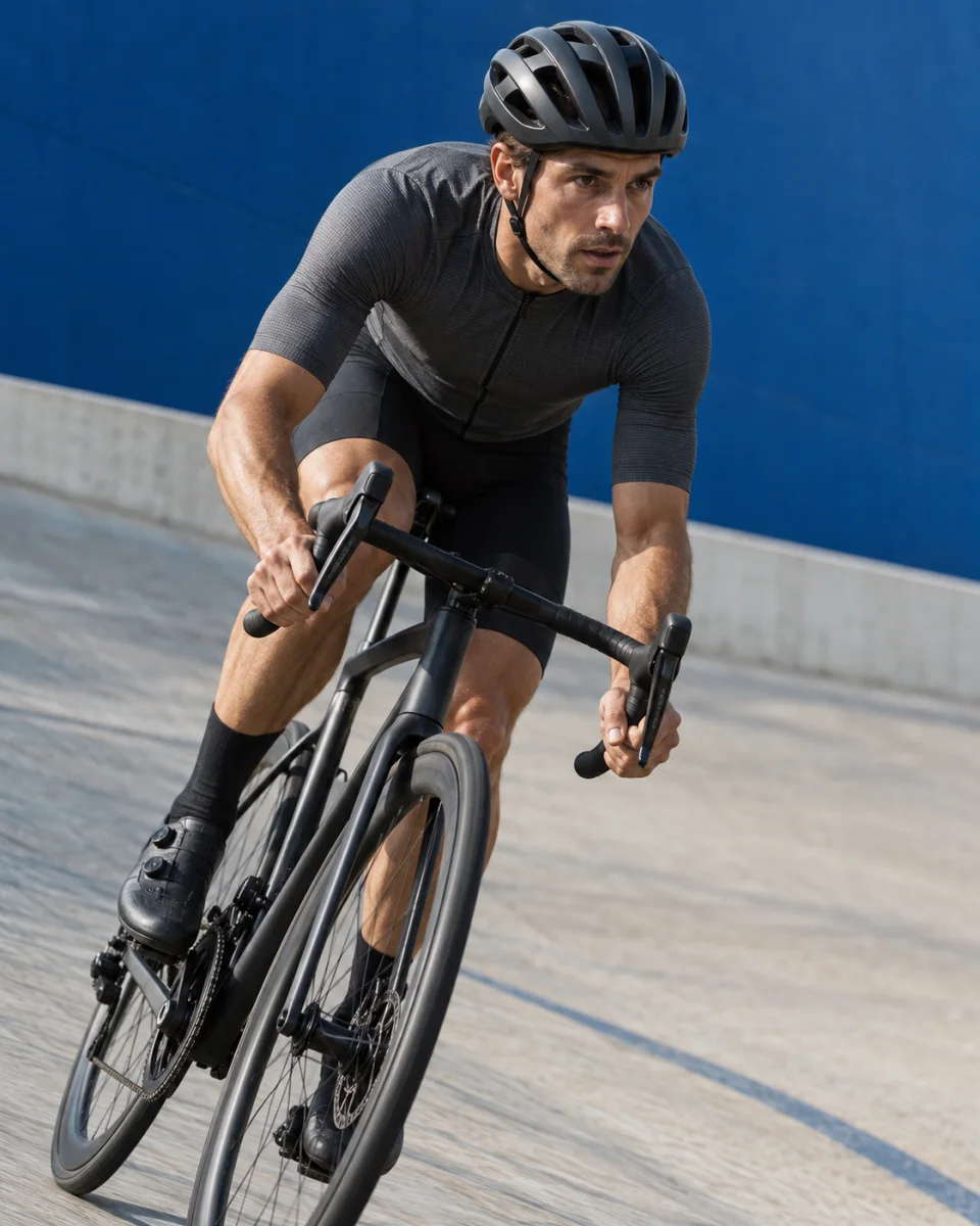 Cyclist during a threshold effort