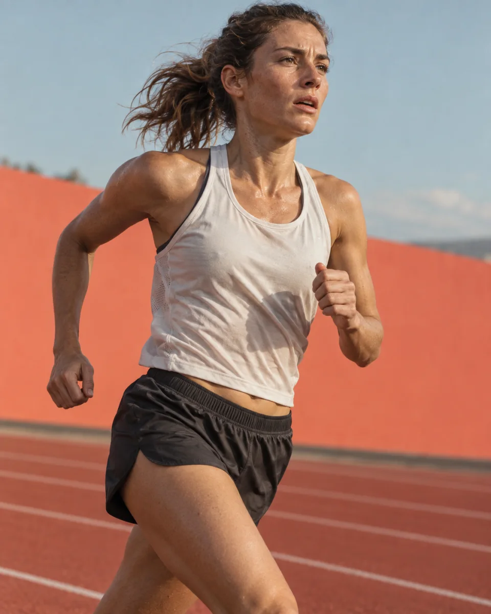 Runner during a threshold interval